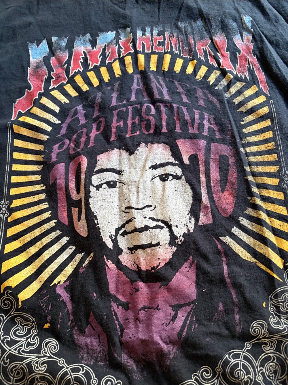 Valleau Apparel Black, Purple & Yellow Jimi-Inspired Portrait Print